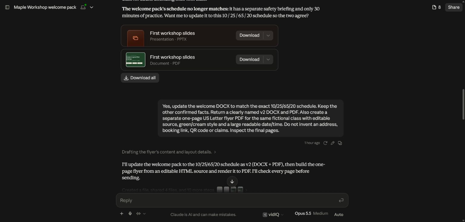 Exact schedule correction and preservation instructions
